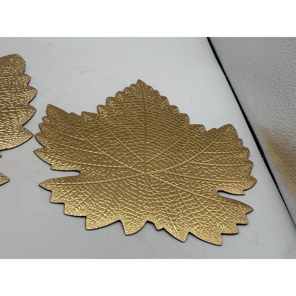 Vintage Gold Leaf Table Decor Mats 2 Pc Set Germany Fall Thanksgiving